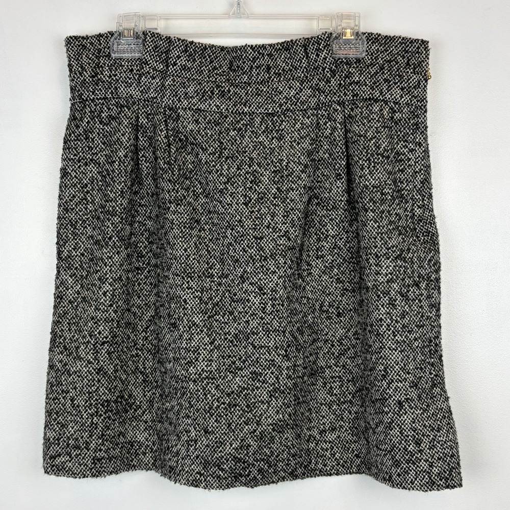 Kate Spade Tweed Skirt the Rules Gray 100% Wool Womens 12 Lined Capsule Career
